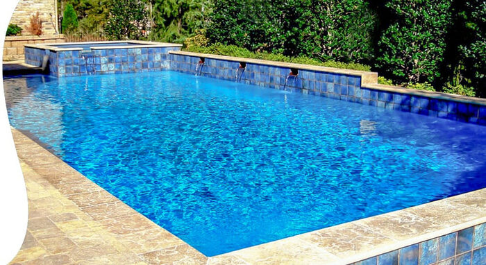 A clean backyard pool